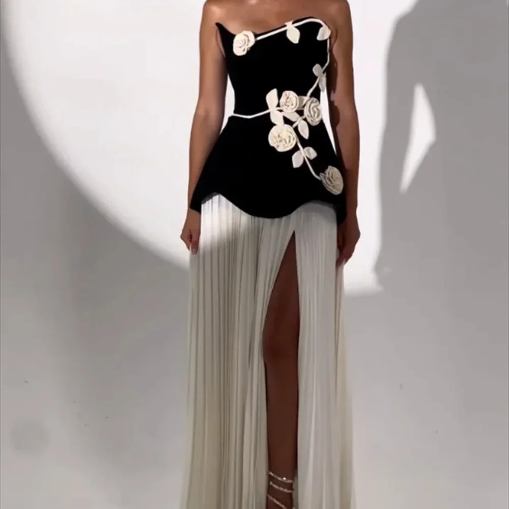 

AsaNagi Arabia Элегантные платья для выпускного вечера Женские вечерние платья без бретелек с цветочным декором Вечерние платья по индивидуальному заказу