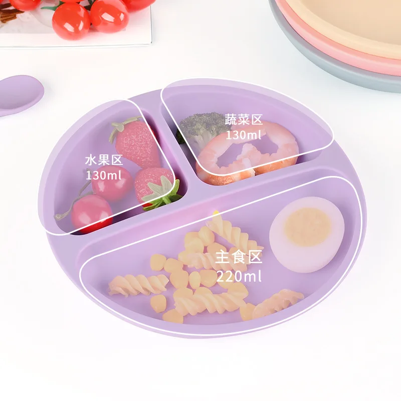 

2025Новая детская силиконовая тарелка с присоской - легко очищаемая нескользящая посуда для кормления для малышей в стиле ретро, детская миска с улыбкой на лице