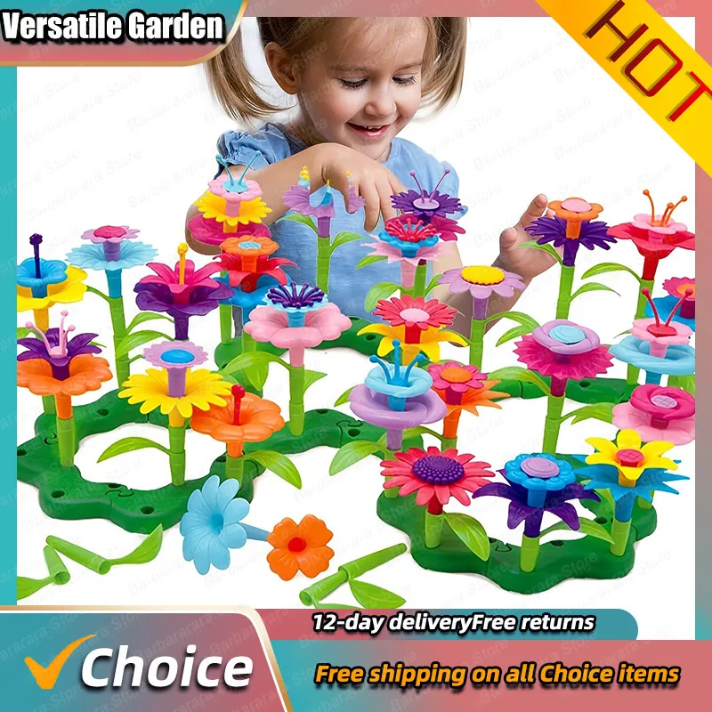 138pcs Flower Garden Building Set Educational Activity for 3-6 Year Old Kids Arts Crafts Toys Gifts for Preschoolers Gift