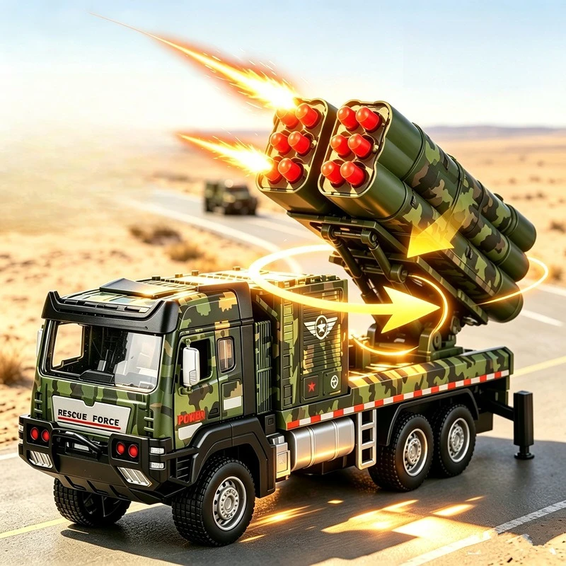 1:32 Skyhawk Alloy Military Missile Car Launches 12 Rounds with One Click Model Toy Car, New Car