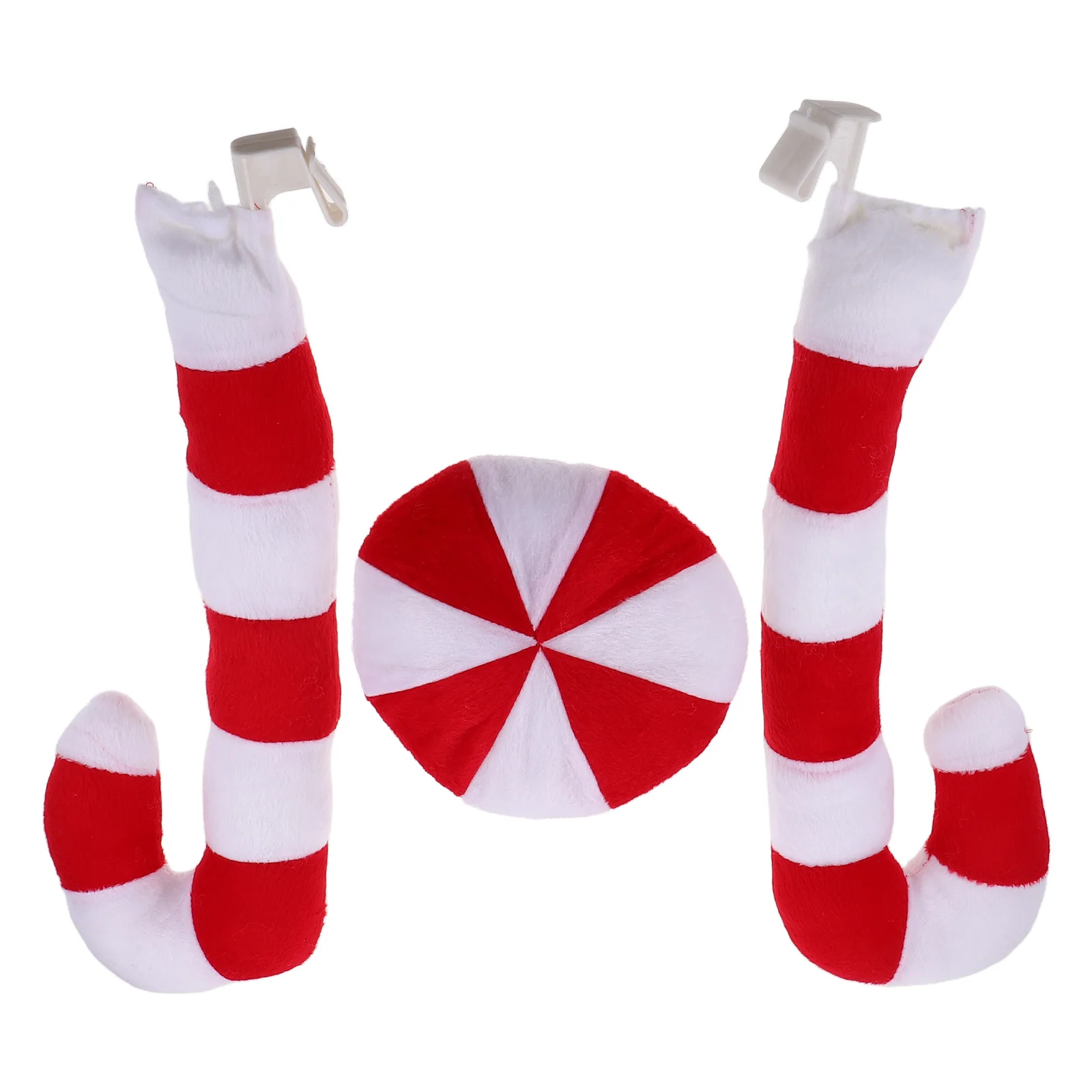 

Christmas Car Decoration Kit Candy Cane Antlers Bumper Nose Trim For Vehicle Xmas Decor Car Accessories Exterior Parts