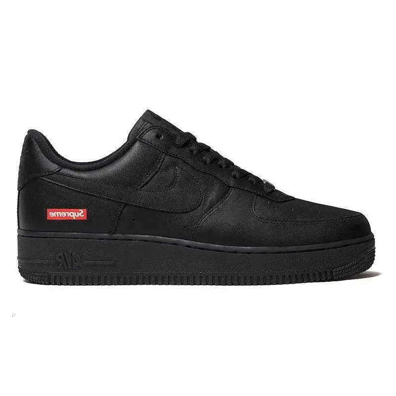 Nike Supreme X Air Force 1 Low \' Logo - Black\' Sneakers shoes CU9225-001 With Original Box