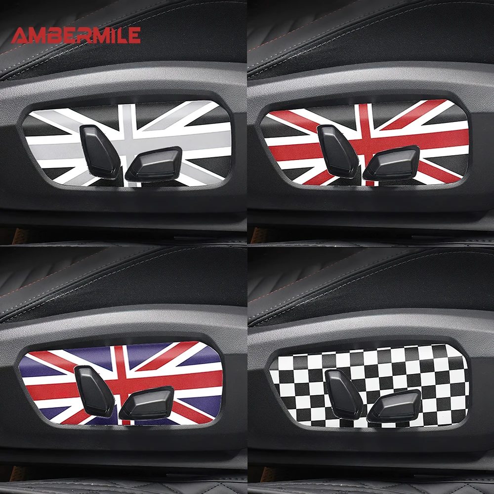 PU Leather for Mini Cooper S F65 F66 U25 Countryman 2024 2025 Car Seat Side Adjustment Button Trim Panel Cover Car Stickers