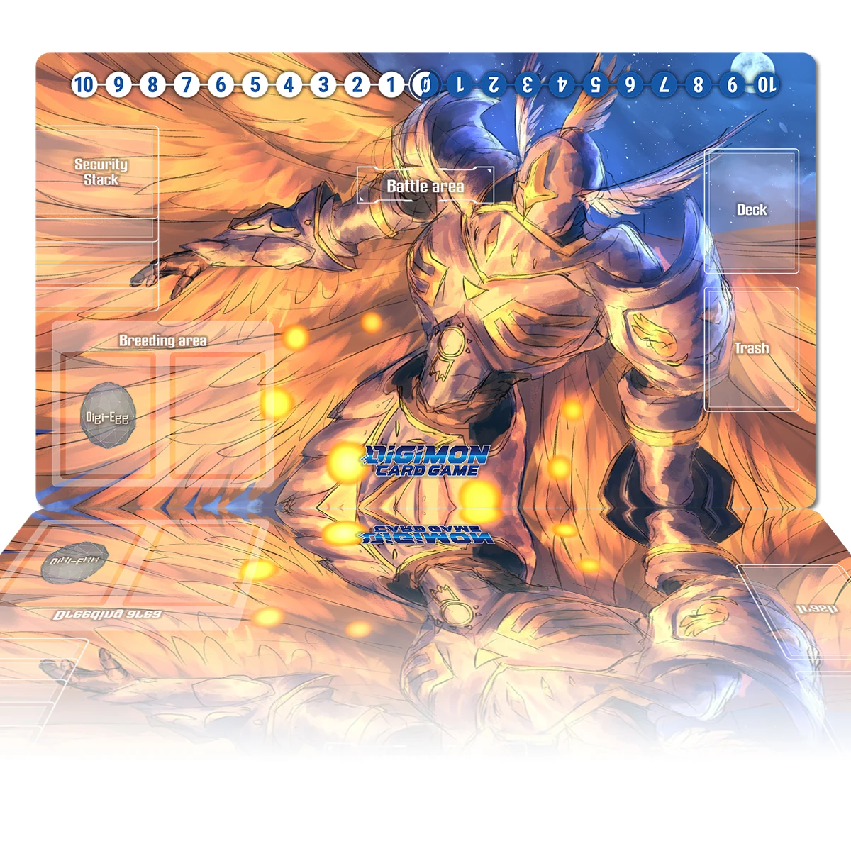 디지몬 플레이 매트 세라피몬 DTCG CCG 보드 게임 트레이딩 카드 게임 매트, 게임 액세서리 고무 데스크 매트 애니메이션 마우스 패드 존 백 