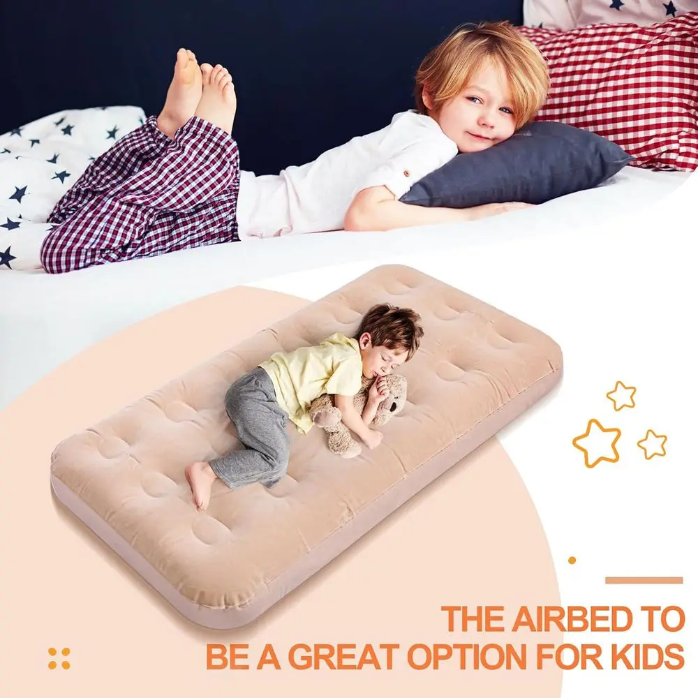 Colchão Inflável para Crianças 55x27.6x8.7 Polegadas, Cama Inflável Dobrável com Kit de Reparo, Colchão Portátil para Dormir Fora de Casa