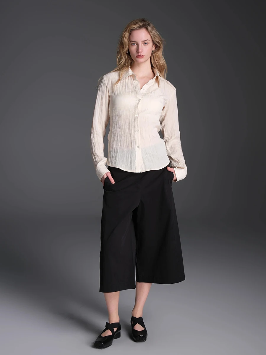 REDDACHiC Damskie czarne spodnie Bermuda z kieszeniami Letnie eleganckie spodnie z szerokimi nogawkami Wygodne eleganckie spodnie do pracy