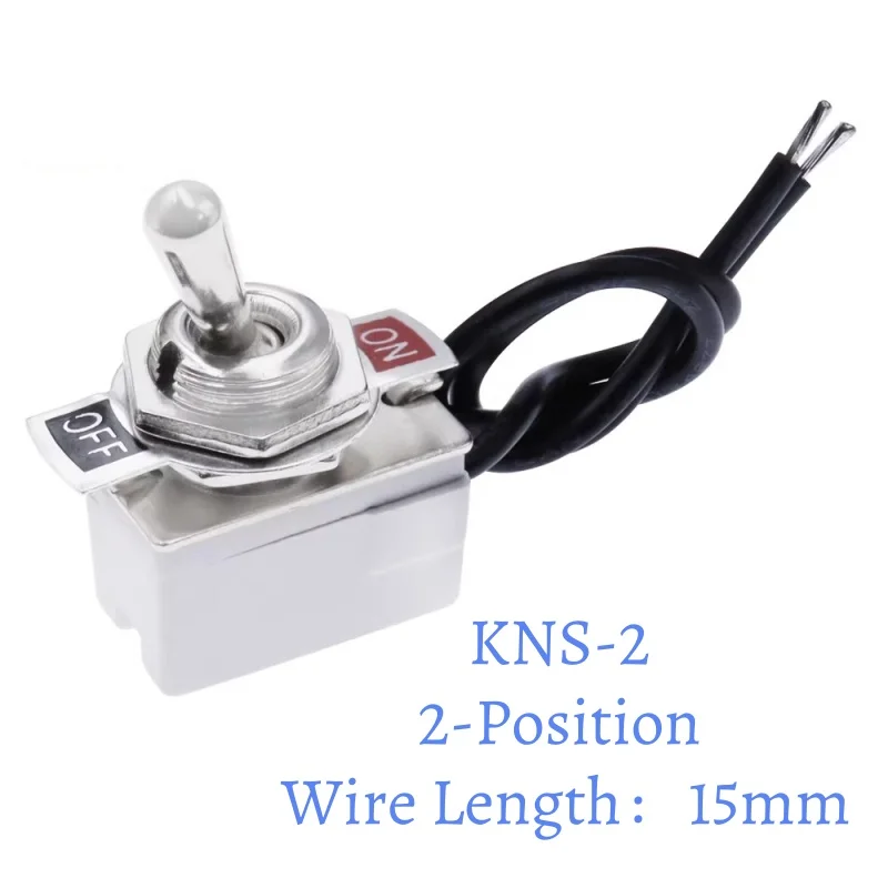 2pcs AC 250V 6A On/Off Prewired Standard Toggle Switch With Wire Cable KNS-1/2 SPST Contacts Switch Electrical Equipment