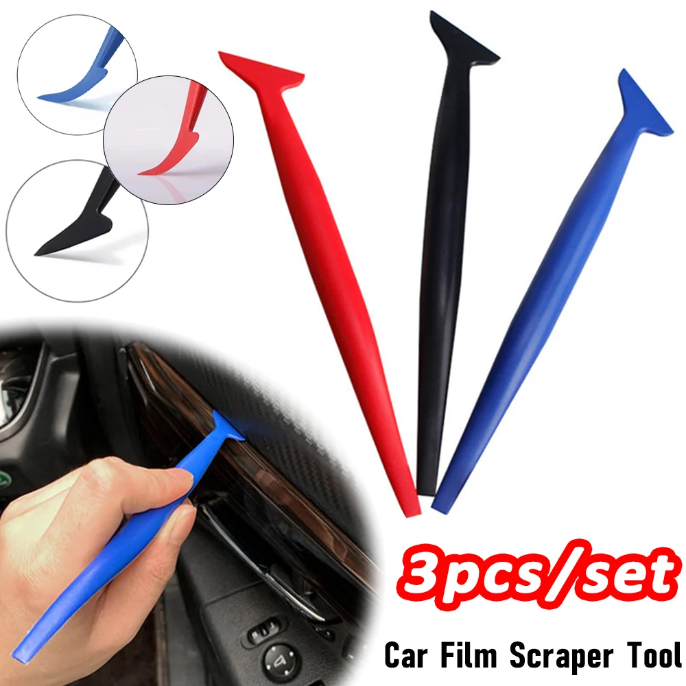 

3/1Pcs Long Handle Car Film Squeegee Car Window Curves Slot Tinting Tool Anti-Scratch Car Stickers Installing Gasket Scraper