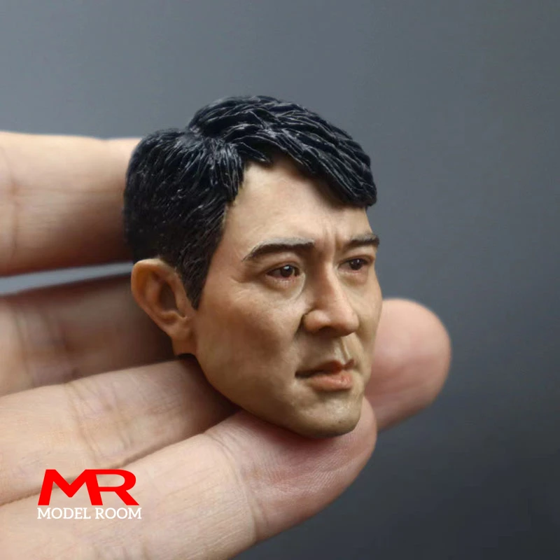 In Stock 1/6 Scale Kung fu Star Jet Li Head Sculpt PVC Male Head Carving Model Fit 12'' Soldier Action Figure Body Dolls