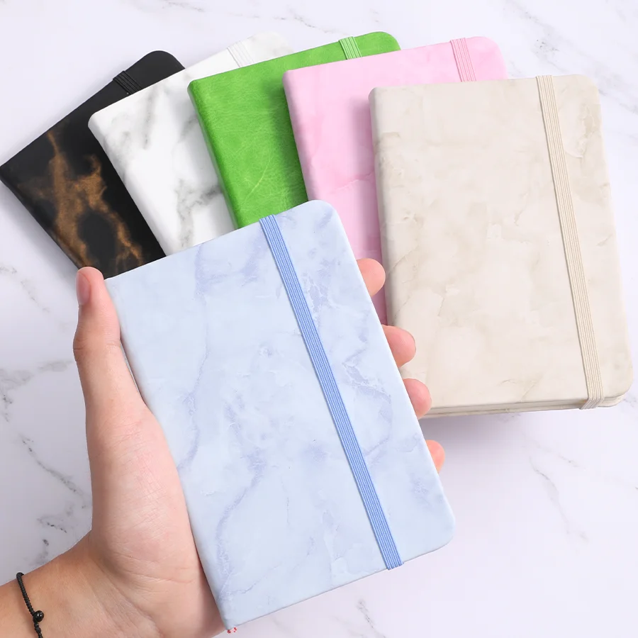 Pocket notebook - A6 portable mini strap notebook, 200 pages, suitable as a gift for men and women, work notebook