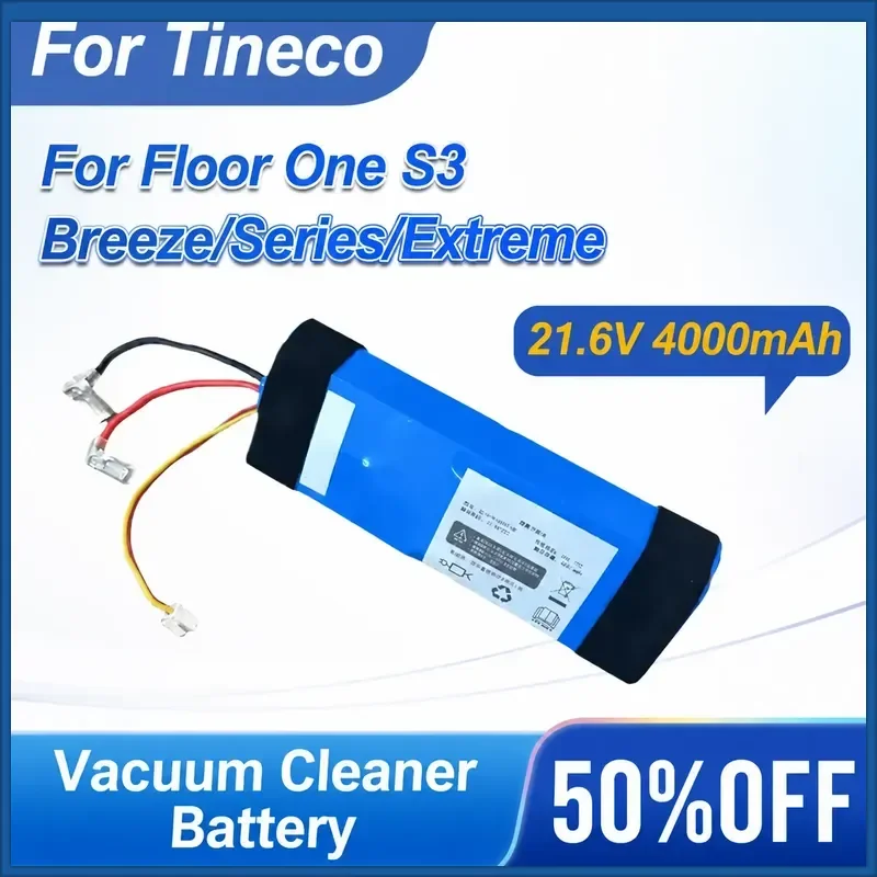 21.6V 4000mAh Vacuum Cleaner Battery for Tineco Floor One S3 Breeze/Series/Extreme Replacement Battery