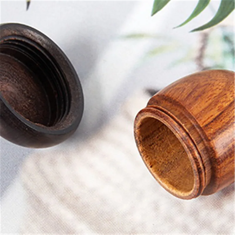 1/2PCS Mini Sandalwood Pill Boxes Portable Granule Storage Box Rescue Tablets Case Small Items Container DIY Pill Pendants