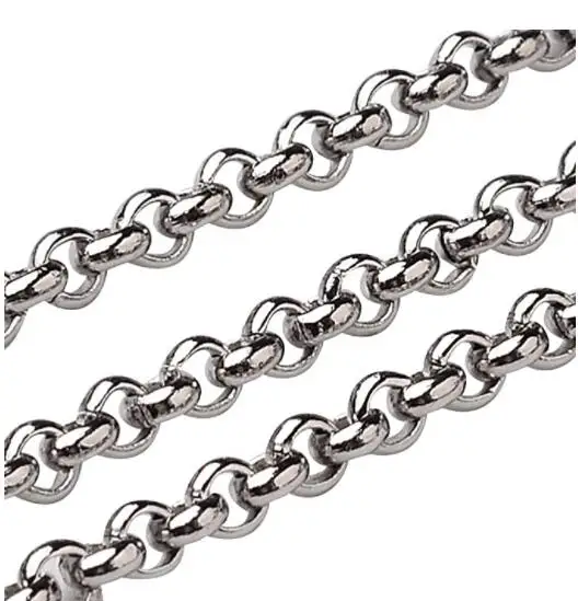 Lot 3meter Smooth Rolo Chain Shiny Link Chain Stainless Steel Jewelry Findings Chain Marking DIY
