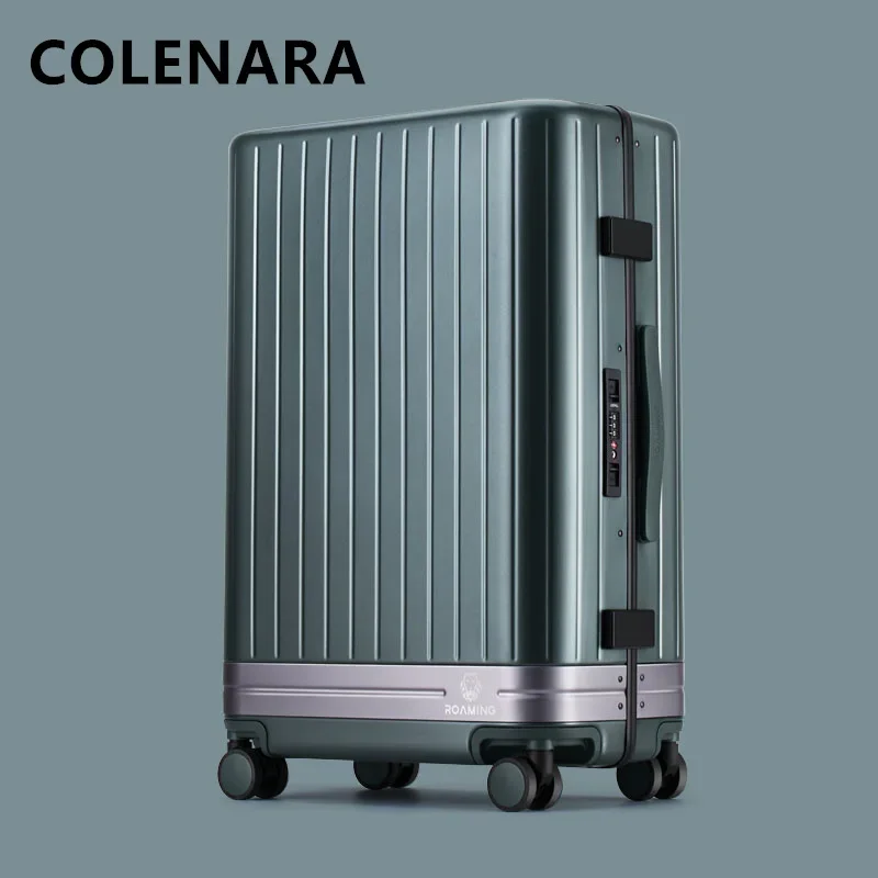 COLENARA-Equipaje de viaje con marco de aluminio para hombre, Maleta Universal con ruedas rodantes, 20 pulgadas, 24 pulgadas