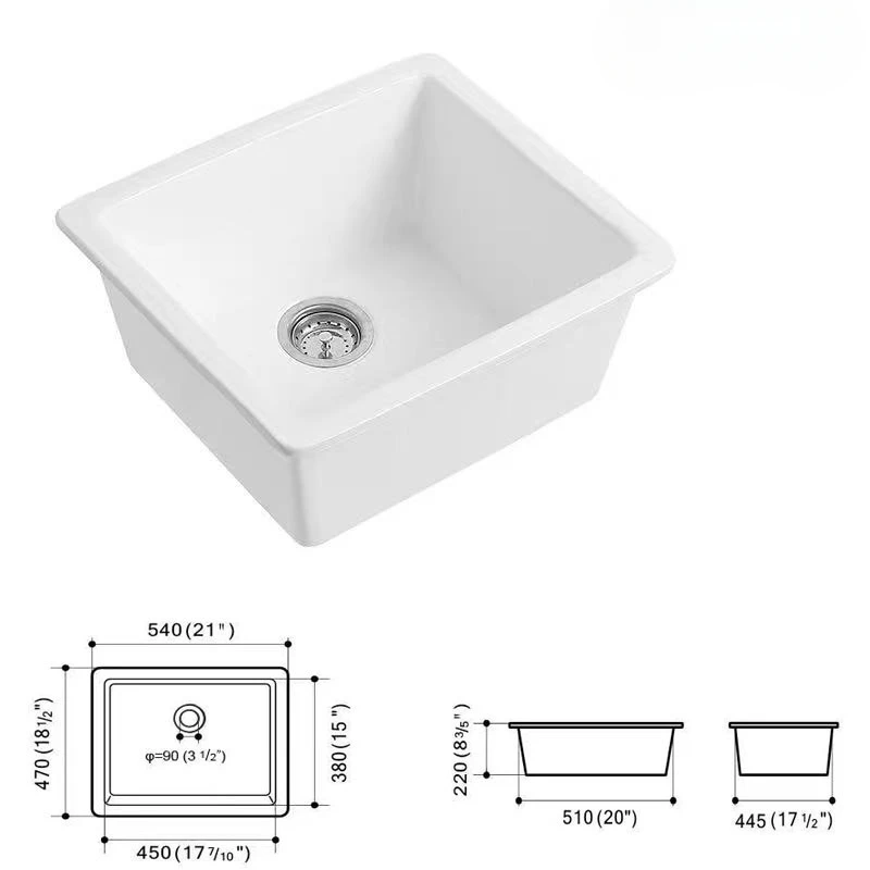 Deep bottom KS04-540, sink-side drain on the inverted mouth platform of ceramic vegetable basin