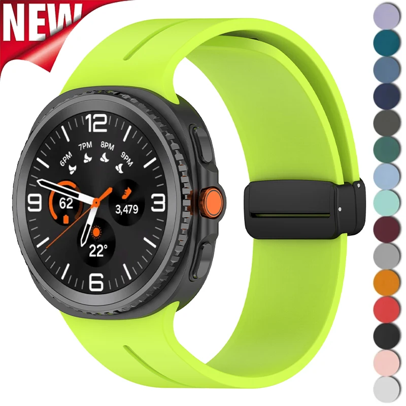 

Магнитный ремешок без зазоров для Samsung Galaxy Watch 8 40/44 мм 8Classic 46 мм, силиконовый ремешок для Galaxy Watch Ultra 2025 47 мм, браслет