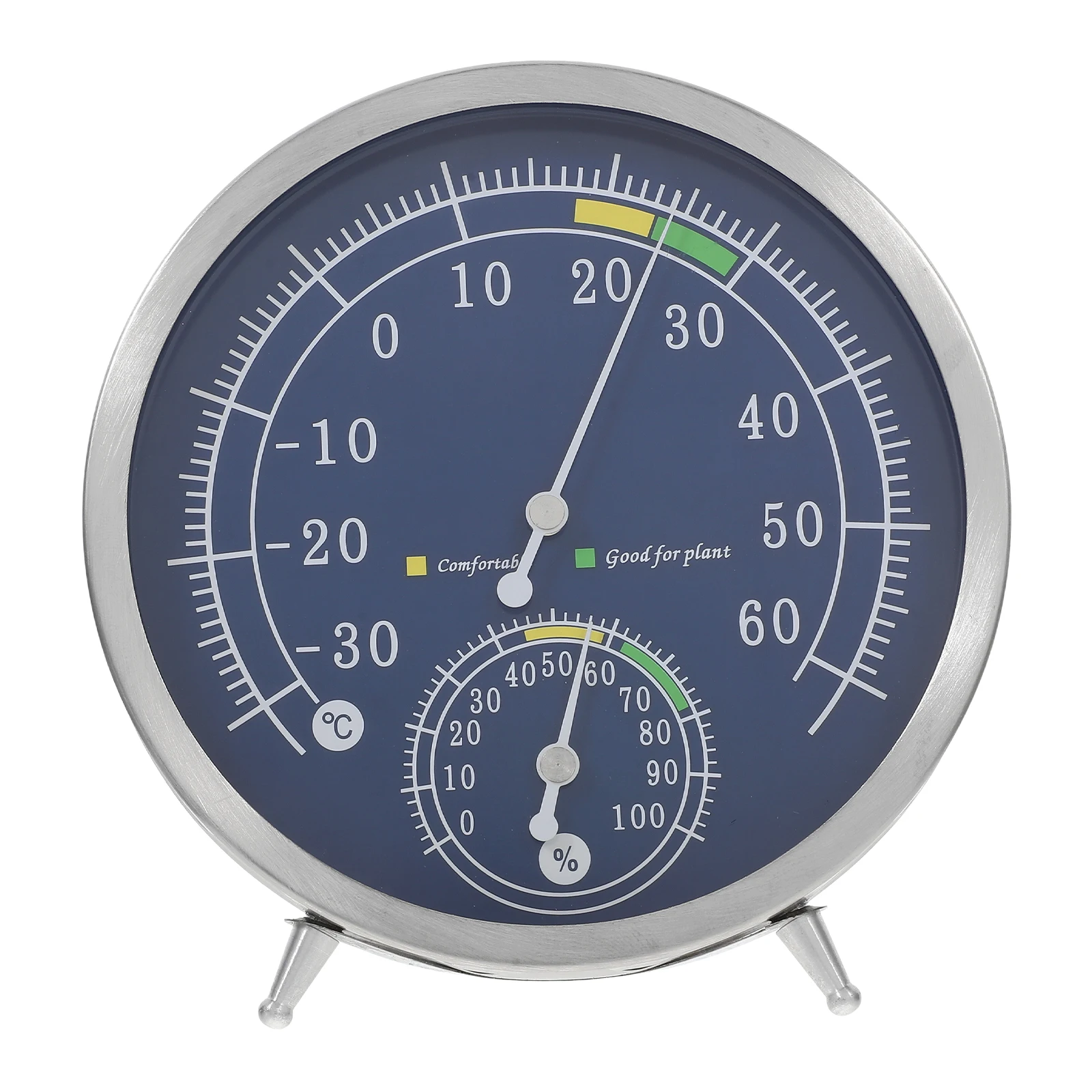 

Digital Hygrometer Thermometer Stainless Steel Accurate Measurement Wall Mount Large Numbers Indoor Outdoor Thermometer