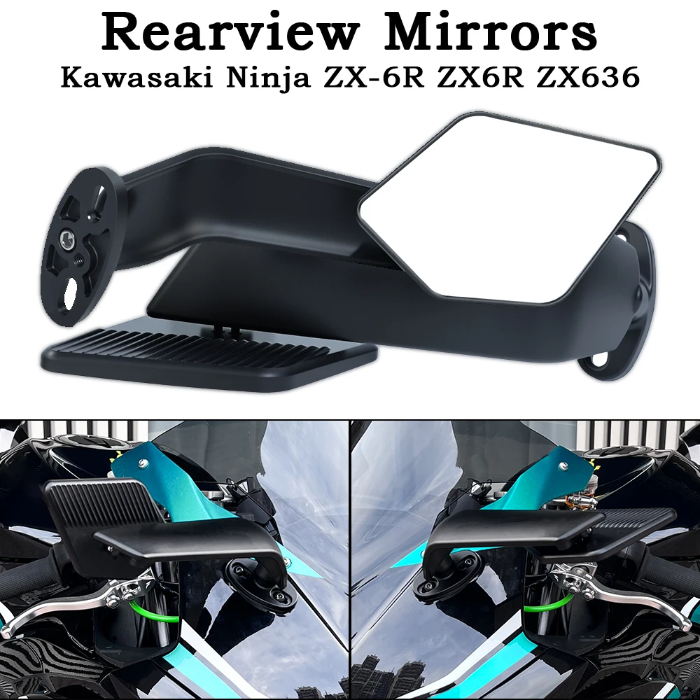 ZX-6R Rückspiegel für Kawasaki Ninja ZX-6R ZX6R ZX636 Motorräder verstellbare Seitenflügelspiegel ZX6R Seitenrückspiegel 2019–2025