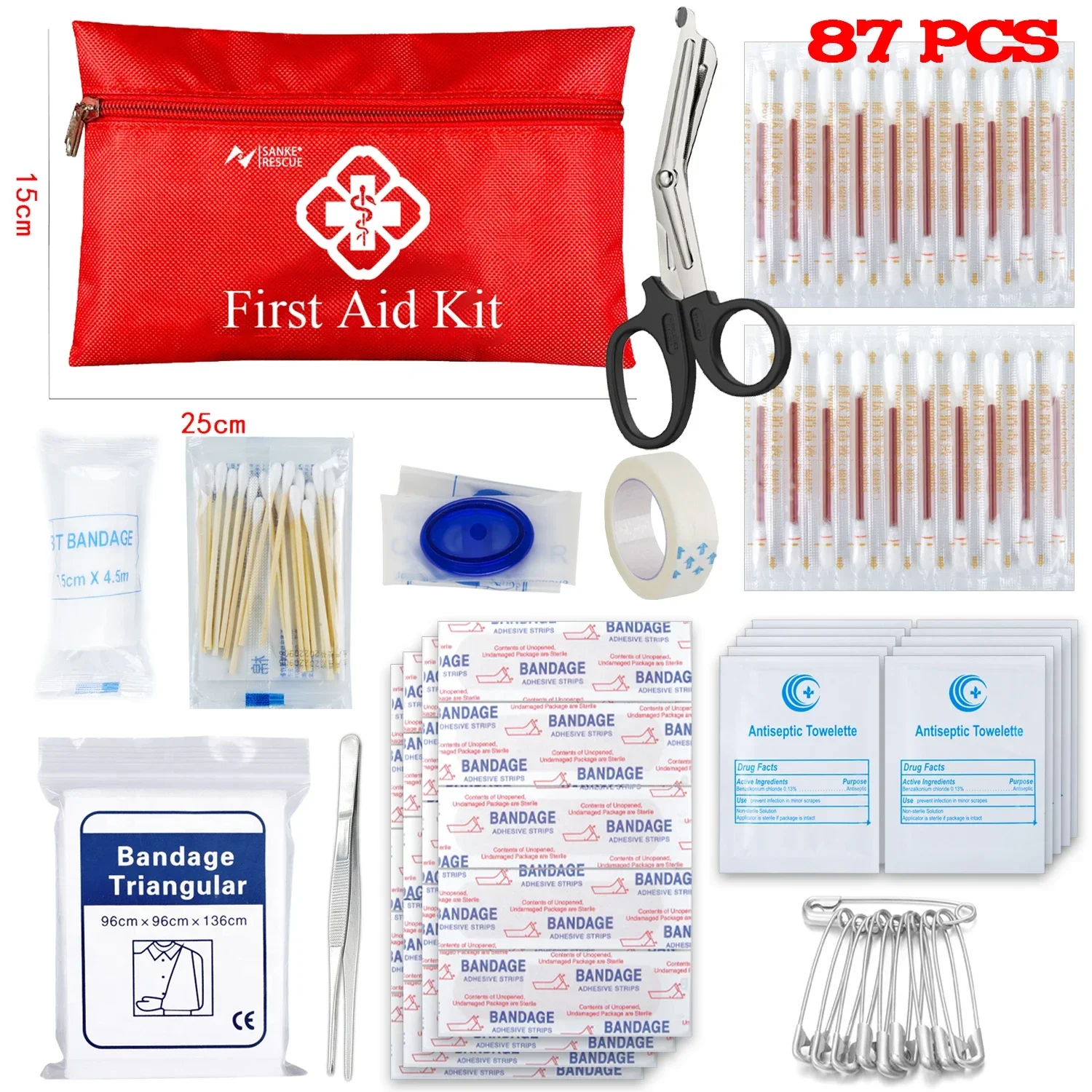 First Aid Kit 26-401 Piece All-Purpose Tactical  Emergency Kit  In The Car Military Acessories Survival Kits Camping Medical Bag