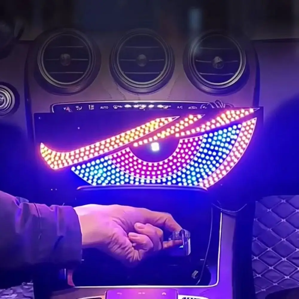 

LED Display Devil Eyes Light Matrix Pixel Panel Cool Animated Car Truck Eye 5V Multi-Mode Lamp Car Decorative Light