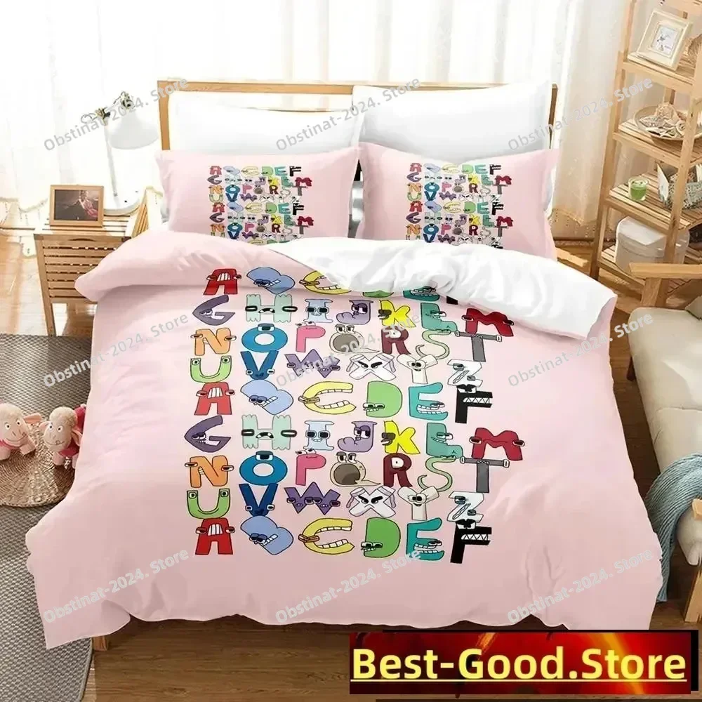 Cartoon Alphabet Lore A-Z Bedding Set Printed Bed Set With Pillowcase Bed Duvet Cover Soft Single Double Queen Super King Size