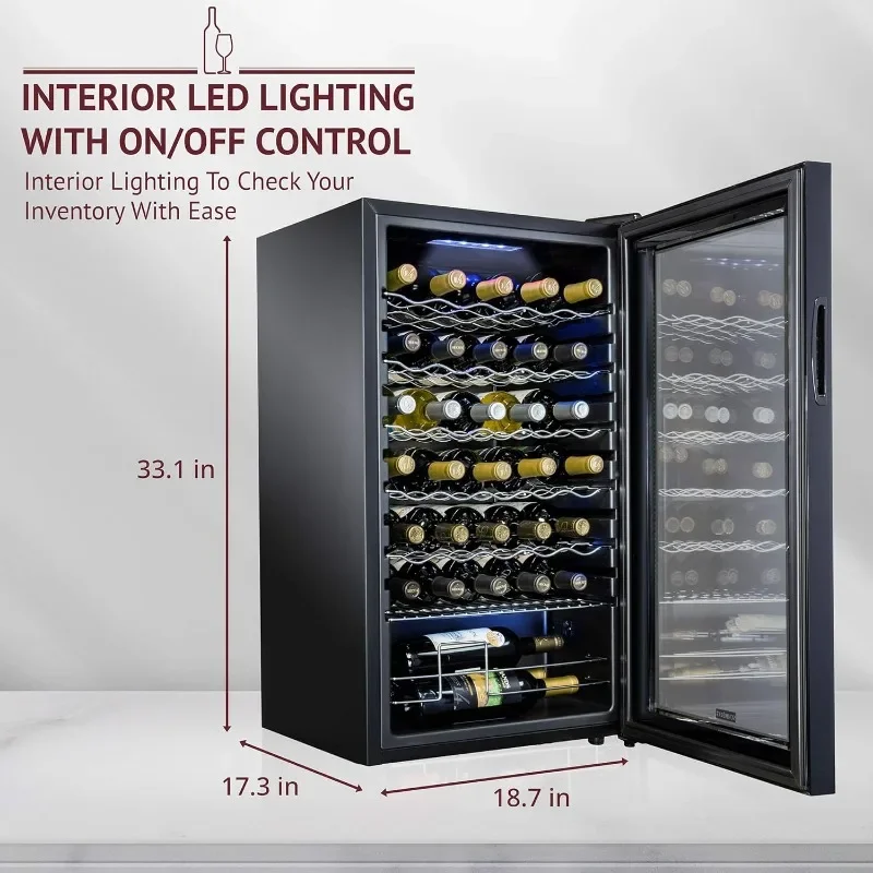 Compressor Wine Cooler Refrigerator W/Lock | Large Freestanding Wine Cellar |Digital Temperature Control Wine Fridge for Red