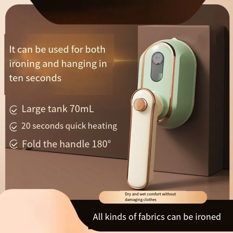 

A78E-Compact Folding Handheld Steam Iron-220V Garment Steamer With Rotating Handle For Travel-US Plug