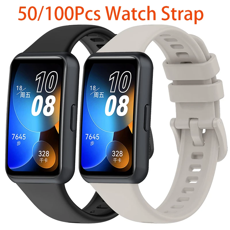 50/100Pcs Bands for Huawei Band 8/Huawei Band 9 Strap Replacement Sport Silicone Wristbands for Huawei Band 9NFC/8NFC Bracelets