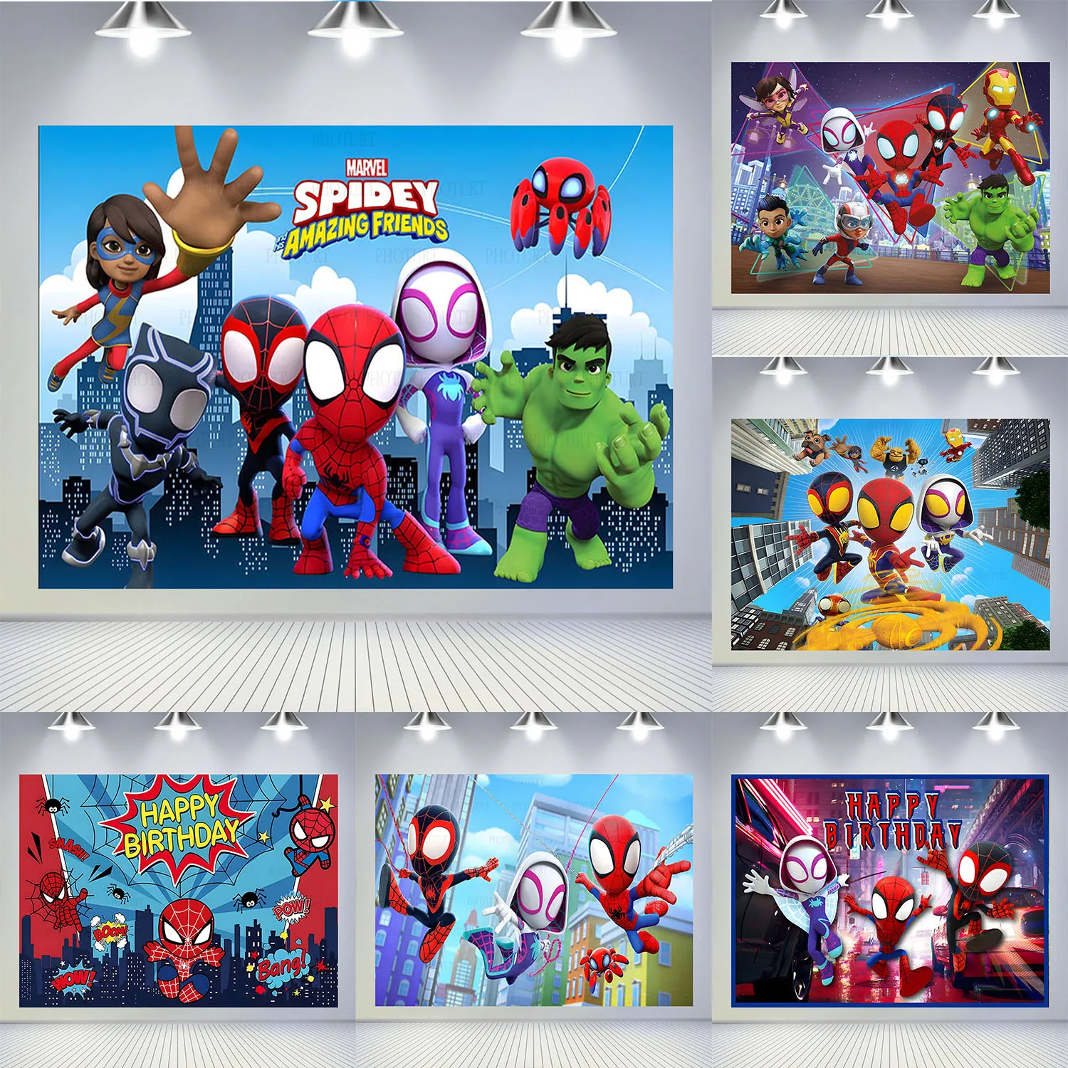 

Фон «Паук и удивительные друзья», детский фон для дня рождения, баннер «Человек-паук», виниловый реквизит для фотостудии