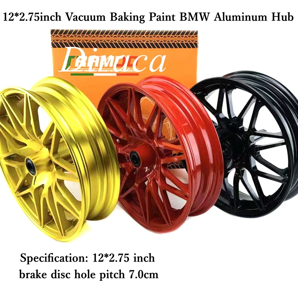 

12*2.75 In Vacuum Baking Paint BMW Aluminum Hub Front Rim Universal For Yamaha CygnusX BWS RSZ M3 M5 Niu N1 N1s E-scooter Modify