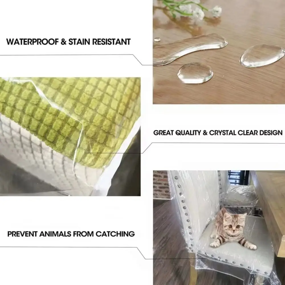 New Transparent Chair Cover PVC Waterproof Chair Dustproof Covers Anti Scratch Dining Chair Slipcover for Home Dining Room