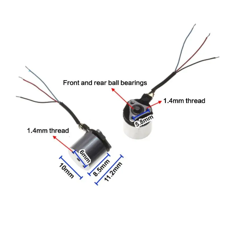 Micro 0706 Airplane Brushless Motor 8mm*10mm BLDC 6700KV 1S-2S Micro Airplane FPV Indoor Crossing Machine Brushless Motor