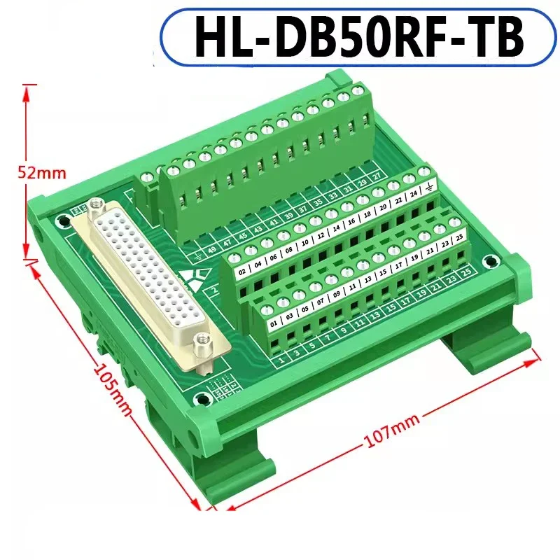 Terminal Block 50 Pin Hole DB50 Relay Terminal Adapter Board Solderless Male And Female Module Servo Connector Terminal Post