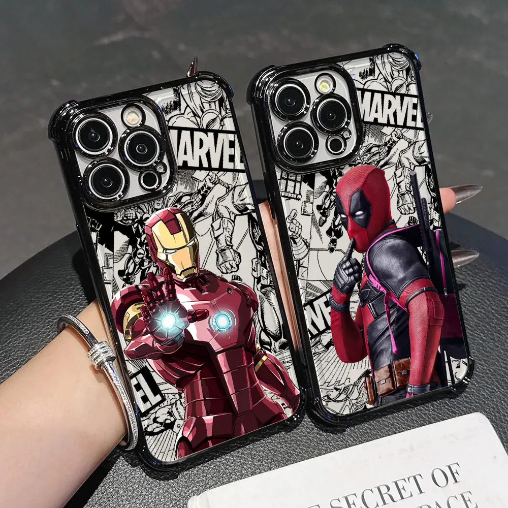 Cool Heroes DeadpoolS Plating Phone Case For Samsung S26 S25 S24 S23 S22 S21 S20 FE Note20 Edge Plus Ultra 4G5G Anti Fall Airbag