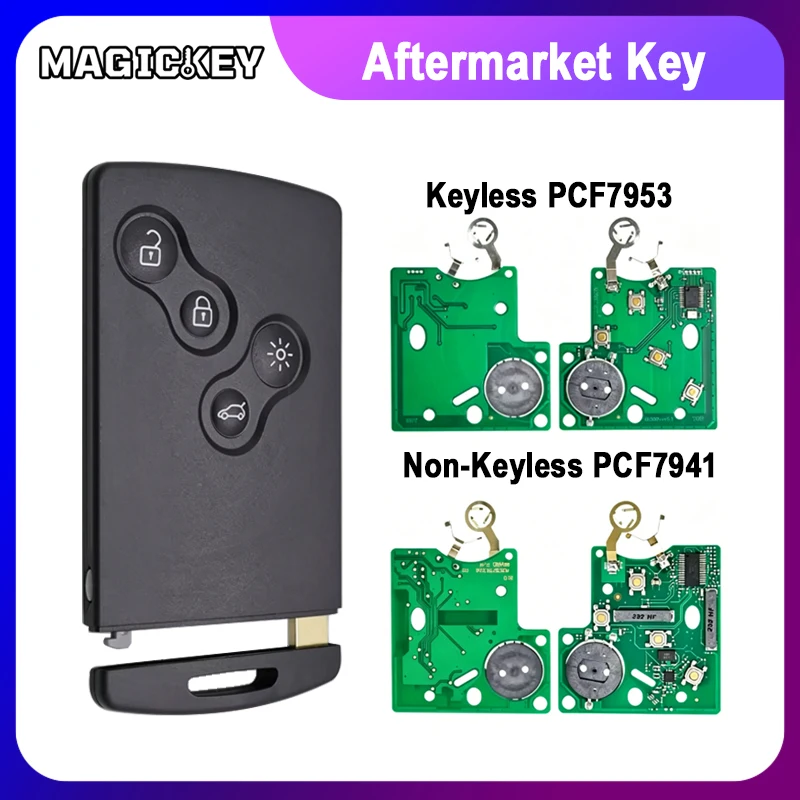 Умный ключ-пульт Half Smart/Hands Free ID46 4A PCF7953M для автомобилей Renault Megane, Laguna, Grand Scenic, Fluence, Clio IV, Captur