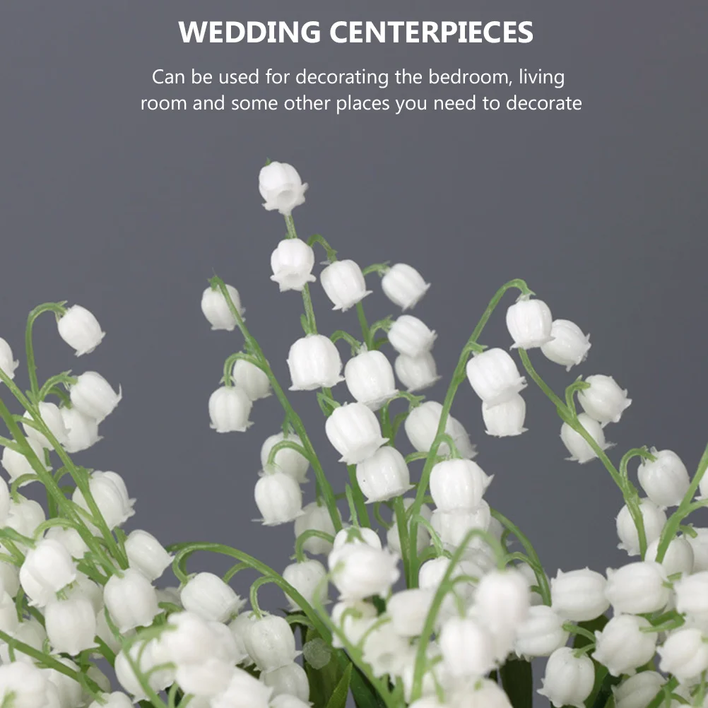 

6 Pcs Small Artificial Lily of The Valley Wedding Decor Fake Floral Bride Faux Flowers