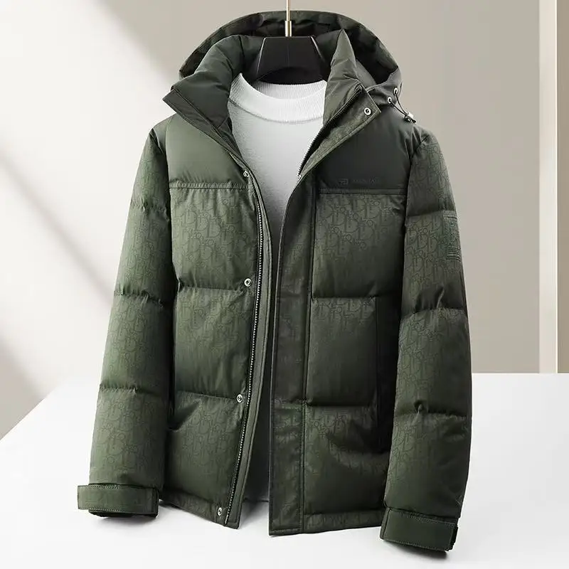 2025 Winter New Men's Hooded Down Jacket with White Duck Down Content of 90% Thickened Warm Quality Trendy Down Jacket
