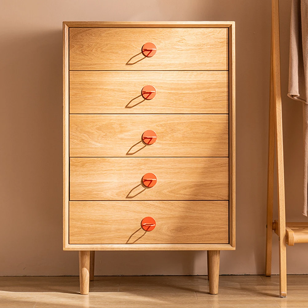 

4 Pcs Door Handle Refrigerator Adhesive Pull Self Handles Stick Furniture Orange for