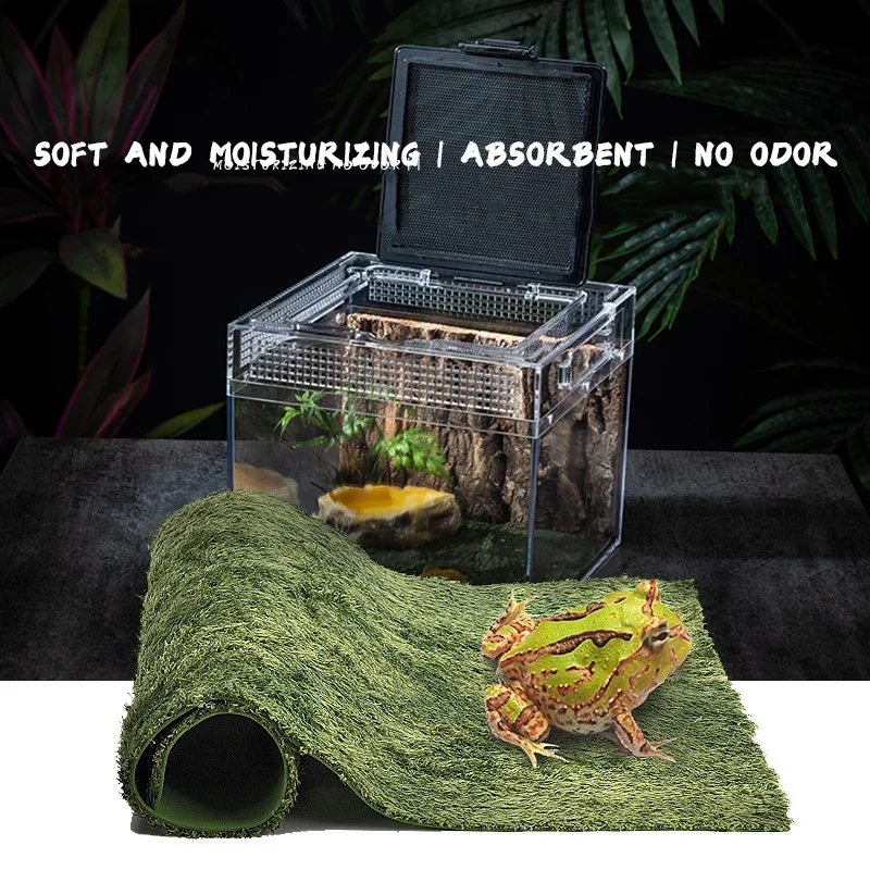 Reptile Carpet Pet Lizard Turtle Snake Horned Frog Bearded Dragon Fish Tank Soft Mat Liner Water-absorbing Moisturizing Carpet