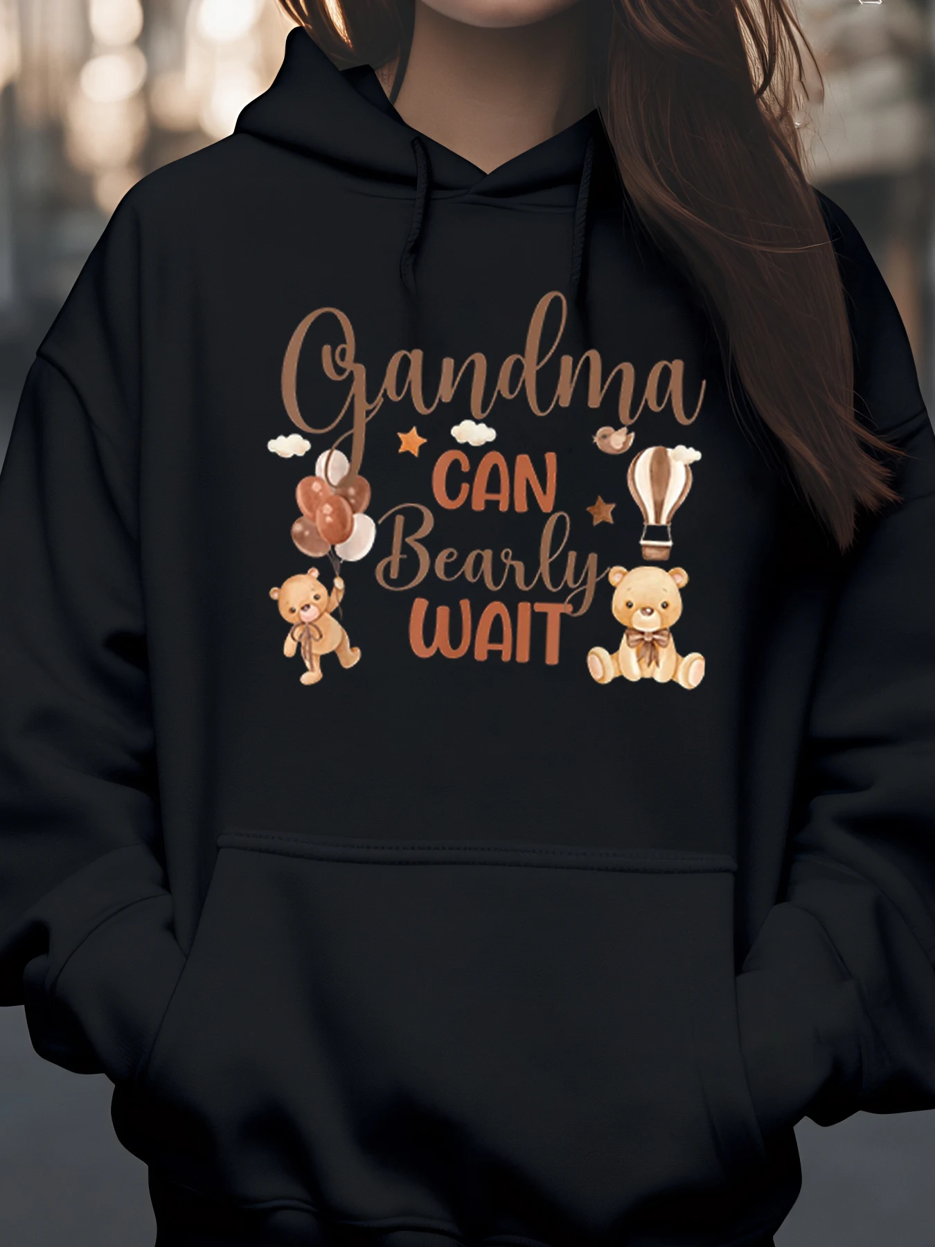 

Толстовка с принтом «Плюшевый мишка и бабушка» не может ожидаться для семьи, подарок бабушке для воссоединения семьи