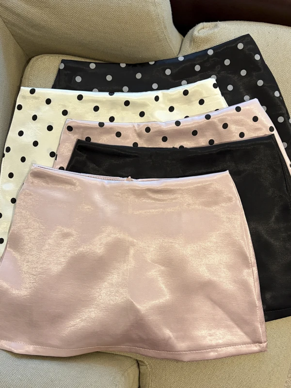 Acetate Satin Polka Dot Halter Neck  Dress Women's Anti-Light Walking Skirt Korean Style Commute Soft Comfortable Polyest...