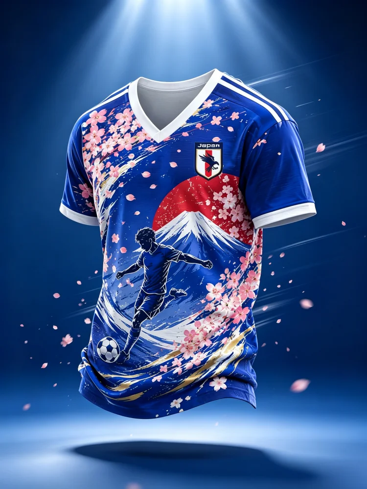 Summer New Japan Team Raven Crest Japan Flag 3D Print Soccer Jersey Sports Short Sleeve T Shirt Fan Casual Tops Family Kids Tees