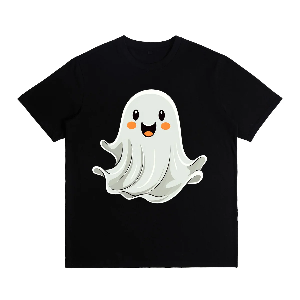 

Halloween men's T-shirt Cute baby ghost say boo print pattern street oversized graphic T-shirt soft and lightweight Y2K unisex