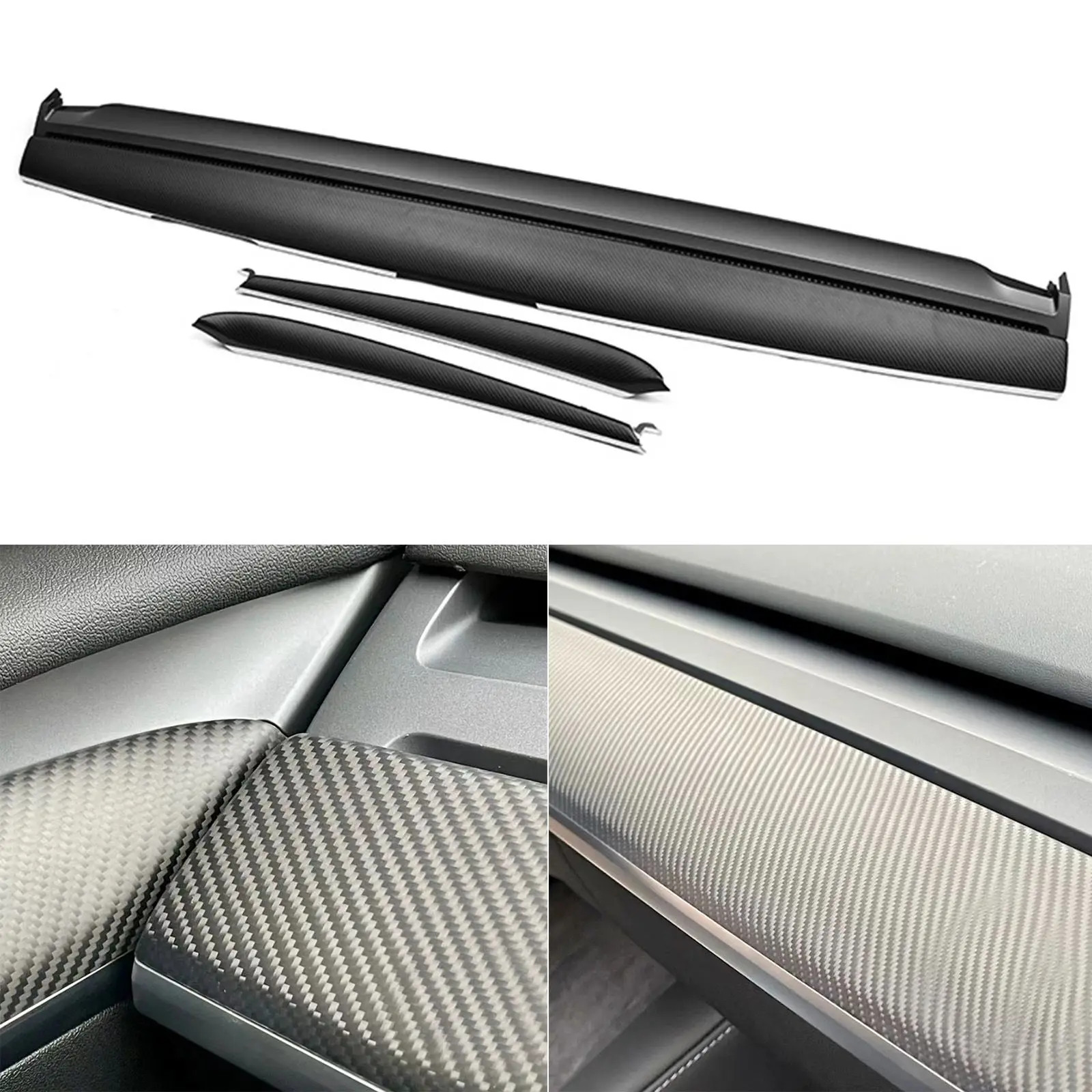 Complete Dashboard and Side Door Carbon fibre Replacement For Tesla Model Y & 3