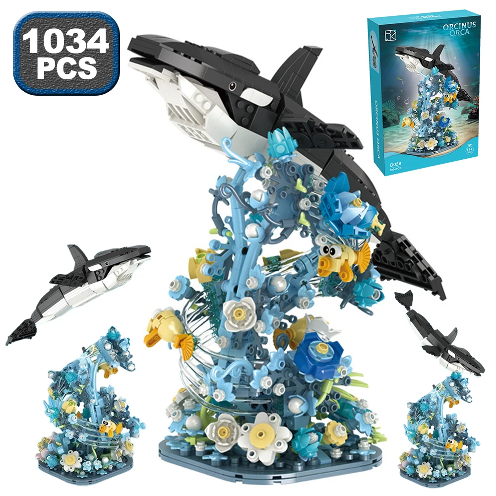 

Набор для сборки модели механической акулы MOC из 1034 деталей, серия «Город и Океан», креативные украшения, подарки для детей и взрослых, праздничные DIY-подарки