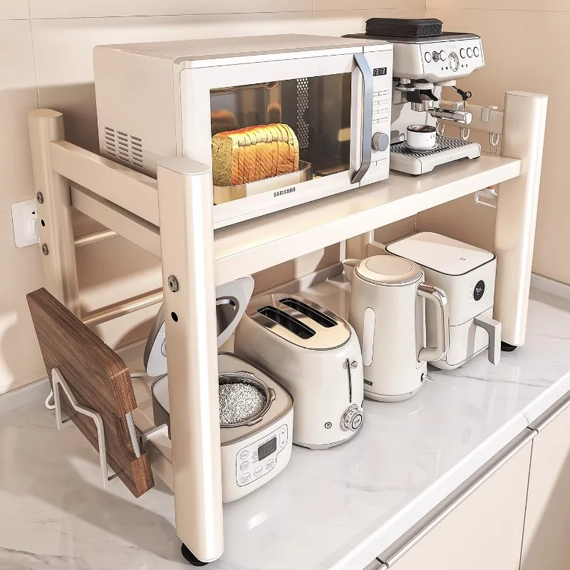 For Kitchen Microwave Shelves Retractable Household Multi-layer Oven Storage Shelves