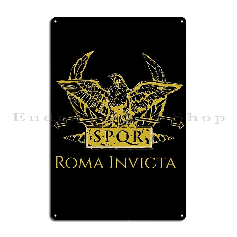 Spqr روما إنفيكتا الإمبراطورية المعادن تسجيل اللوحة تصاميم سينما جدار ديكور جدار جدارية Spqr روما تين تسجيل ملصق #4