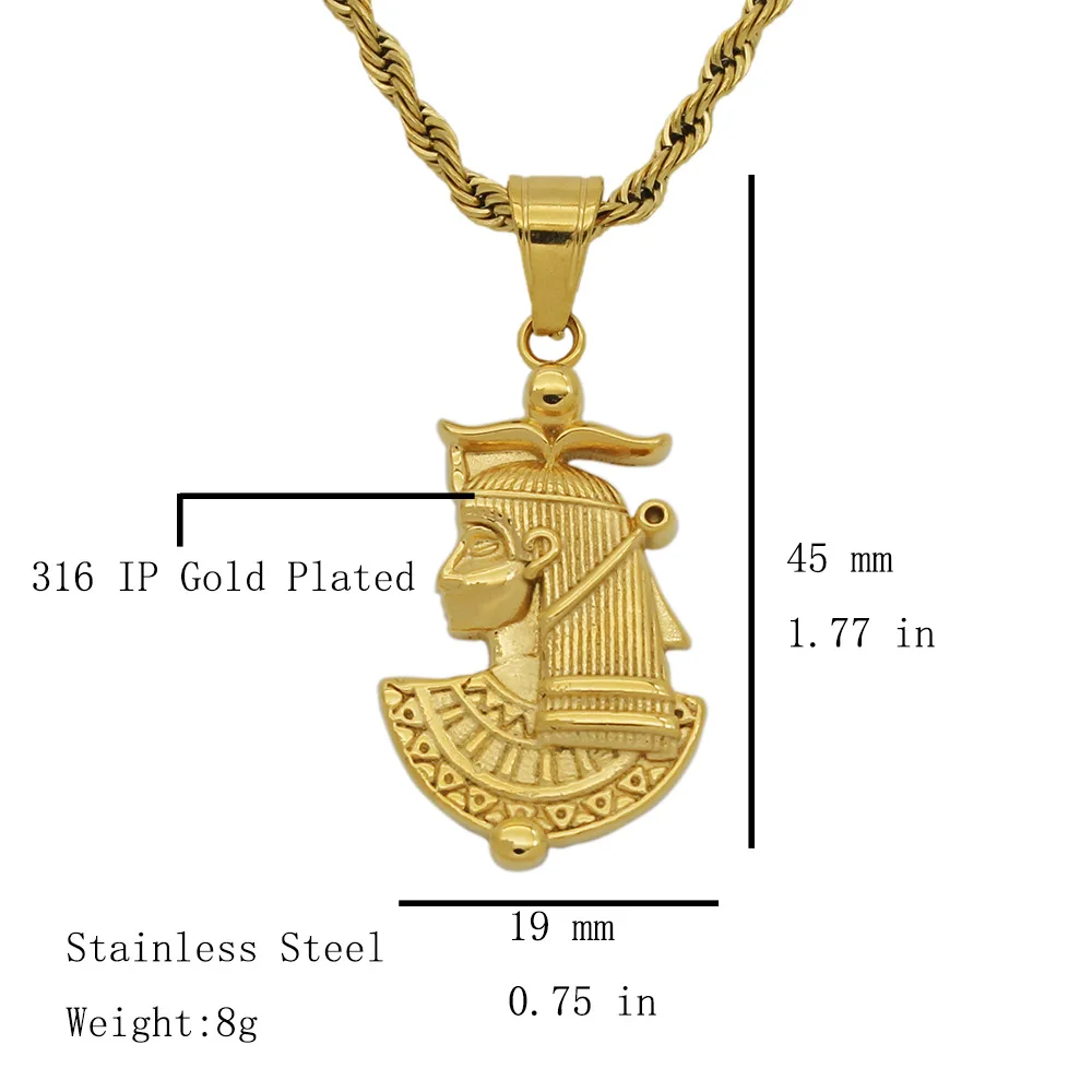 New Egypt Pharaoh Sphinx 316L Stainless Steel Men Necklaces Pendant Powerful Amulet For Women Jewelry Gift