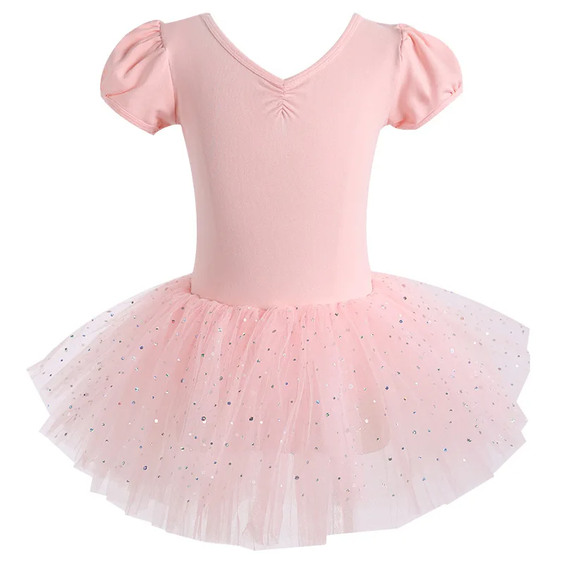جديد الجلد ودية مريحة للأطفال الباليه Dancewear الفتيات الربيع/الصيف قصيرة الأكمام ممارسة أعلى ملابس رقص الصينية