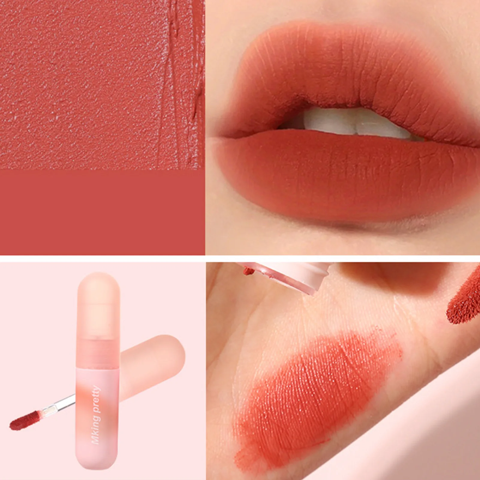 1pcs Lipstick Lip Gloss Makeup Waterproof Velvet Non-stick Cup 6 Colors Lip Tinted Matte Long Lasting Sexy Red Liquid Lip Stick